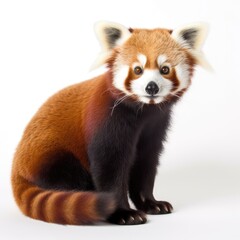 red panda isolated on white background wild animal of nature