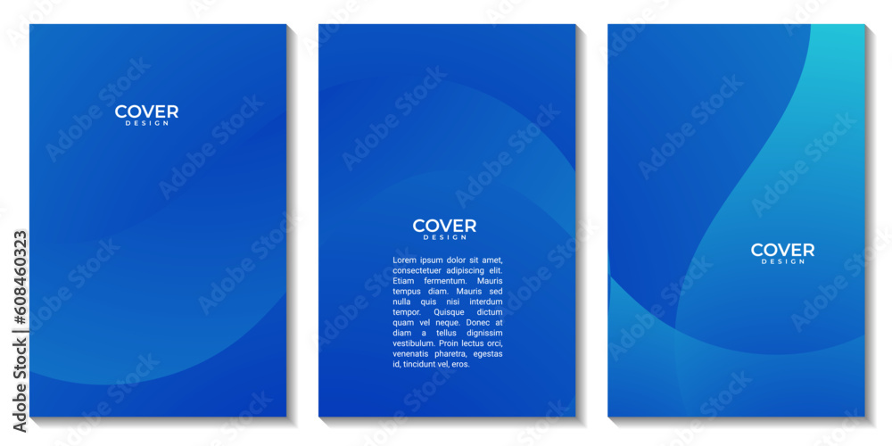 Aufkleber abstract flyers design with blue wave gradient background
