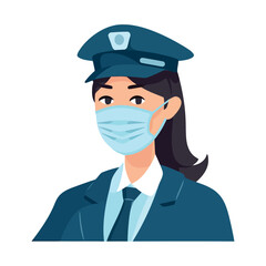 Professional woman in uniform police working