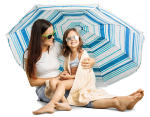 Young Mother And cute Daughter in sun glasses