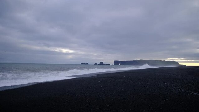 Black Sand Beach . Reynisfjara, Iceland.