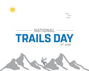 National Trails Day, Trails, Trails Day, National Day, United States Day, Environment, Trekking, experiments, Challenges, 3rd June, Concept, Editable, Typographic Design, typography, Vector, Eps, Icon