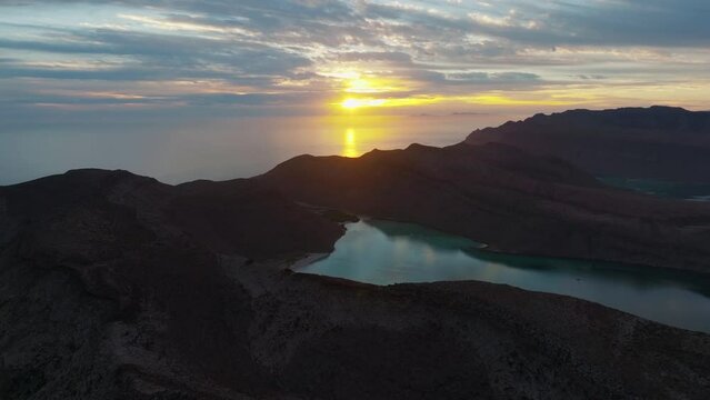 Aerial video of La Paz Island in Baja California Sur, Mexico 