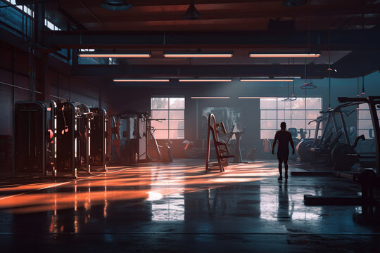 Gym scene background generative ai