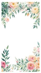 Delicate floral watercolor pattern, floral pattern for textile and background, watercolor peony flowers and green leaves, soft colors, boho style on a beige background, floristic vintage.Generative AI