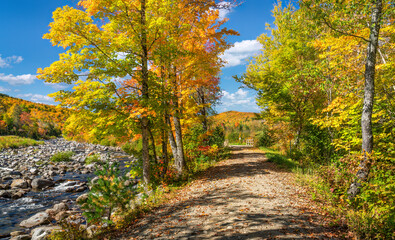 Autumn in the Carrabassett Valley - Maine - Narrow Gauge Pathway