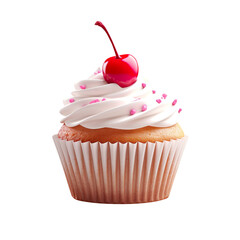 cupcake with cherry created with Generative AI