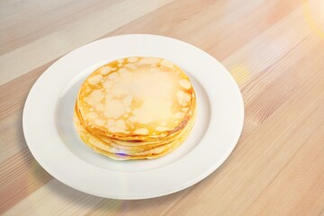 Crepes tasty fresh dish. Homemade concept