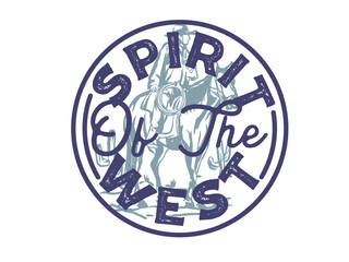 cowboy illustration wild west graphic rodeo design outlaw vintage bad land