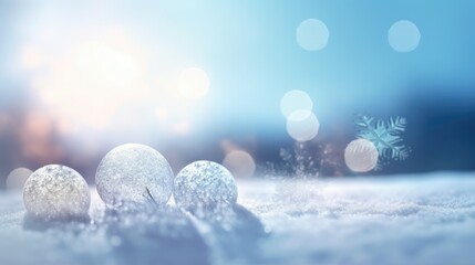 A Wintery Touch: Snowflakes on a Blue Background. Generative AI.
