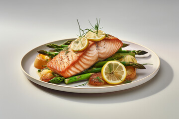 grilled steak with vegetables