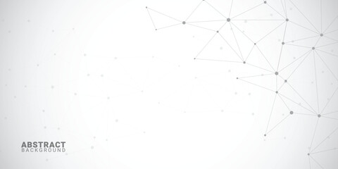 Low poly connecting lines and dots, Abstract science template. Technology lines and dots connection background.