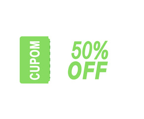 Green coupon 50% off - no background