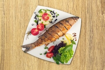 Tasty fresh fish dish, food concept
