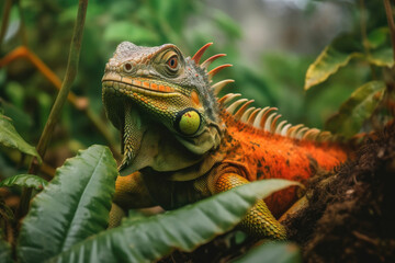 Fototapeta premium iguana on a branch