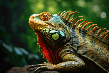 Fototapeta premium iguana on a tree