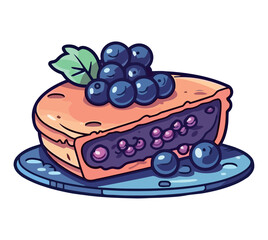 Freshly baked blueberry cake sweet