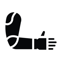 prosthetic arm glyph icon illustration vector graphic