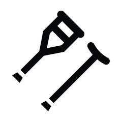 crutch glyph icon illustration vector graphic