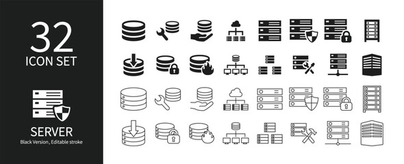 Icon set related to servers