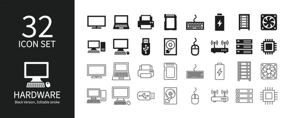 Hardware and computer related icon sets