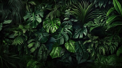 Naklejka na ściany i meble Green leaf ocean background Generative Ai
