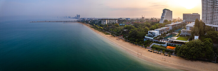 Aerial view of Na Jomtien, Pattaya City, Sattahip District, Chon Buri, Thailand