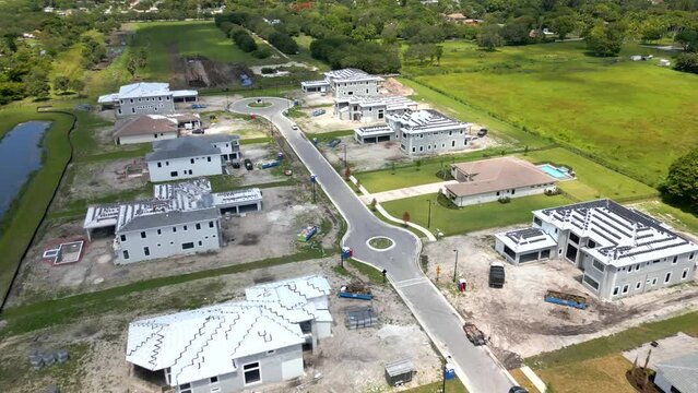 Aerial drone video luxury homes in Davie Florida