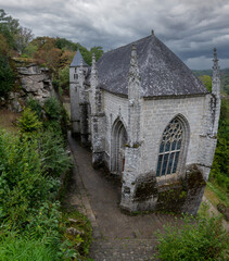 Fototapeta na wymiar Beautiful ancient chapel Sainte Barbe in Brittany