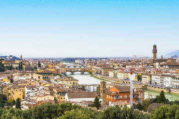 Fototapeta na wymiar Florence (Firenze) cityscape in Italy. Cppy space.