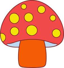 Mushroom coloring book or page for kids. Cute Koala black and white vector illustration