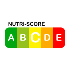 Nutri Score official label. C score. Vector illustration.