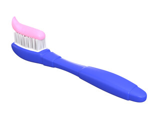 Blue toothbrush product advertisement illustration isolated on black background. Ready for editing