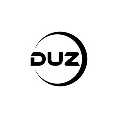 DUZ letter logo design with white background in illustrator, cube logo, vector logo, modern alphabet font overlap style. calligraphy designs for logo, Poster, Invitation, etc.