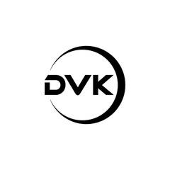 DVK letter logo design with white background in illustrator, cube logo, vector logo, modern alphabet font overlap style. calligraphy designs for logo, Poster, Invitation, etc.