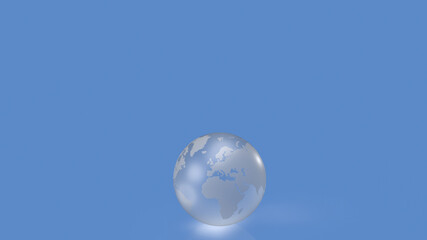 The world crystal Ball on blue background  3d rendering