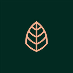 Abstract leaf luxury lineal logo design