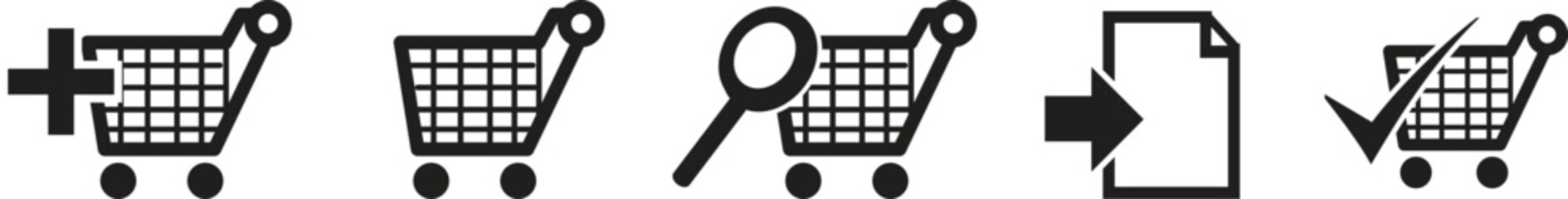 Vector illustration shopping cart online shop icon set isolated on white background