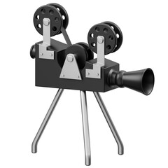 Movie Camera Retro Electronics 3D Icon
