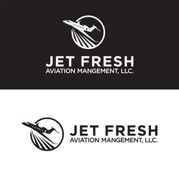 private jet business aviation logo design vector