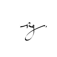 Rg Initial Handwriting Signature Monogram Logo Vector