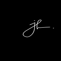 jh Initial Handwriting Signature Monogram Logo Vector
