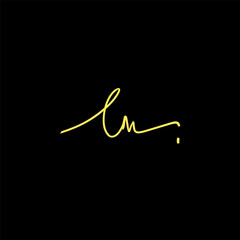 Lm Initial Handwriting Signature Monogram Logo Vector