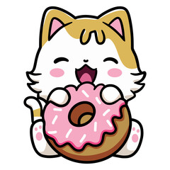 Cute Kawaii Cat Donut