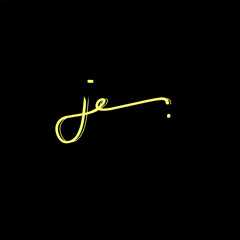 je Initial Handwriting Signature Monogram Logo Vector