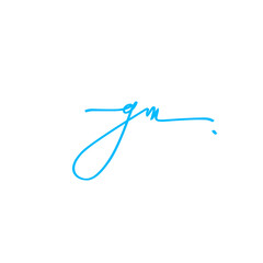 gm Initial Handwriting Signature Monogram Logo Vector