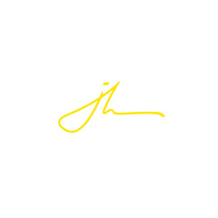 jh Initial Handwriting Signature Monogram Logo Vector