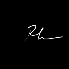 Rh Initial Handwriting Signature Monogram Logo Vector