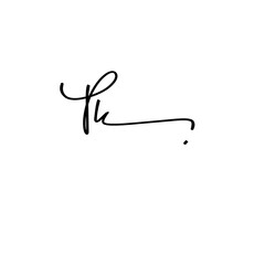 Pk Initial Handwriting Signature Monogram Logo Vector
