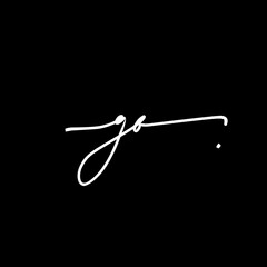 ga Initial Handwriting Signature Monogram Logo Vector